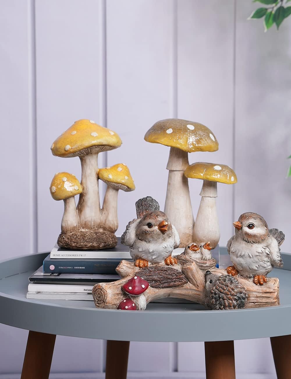 Mushroom Statue Sculpture Fairy Figurine Garden Decor Gift / Set of 3