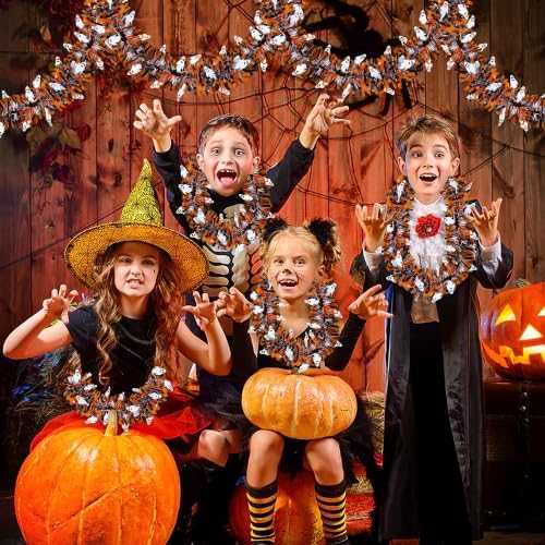 50FT Halloween Tinsel Garland with White Ghost Ornament