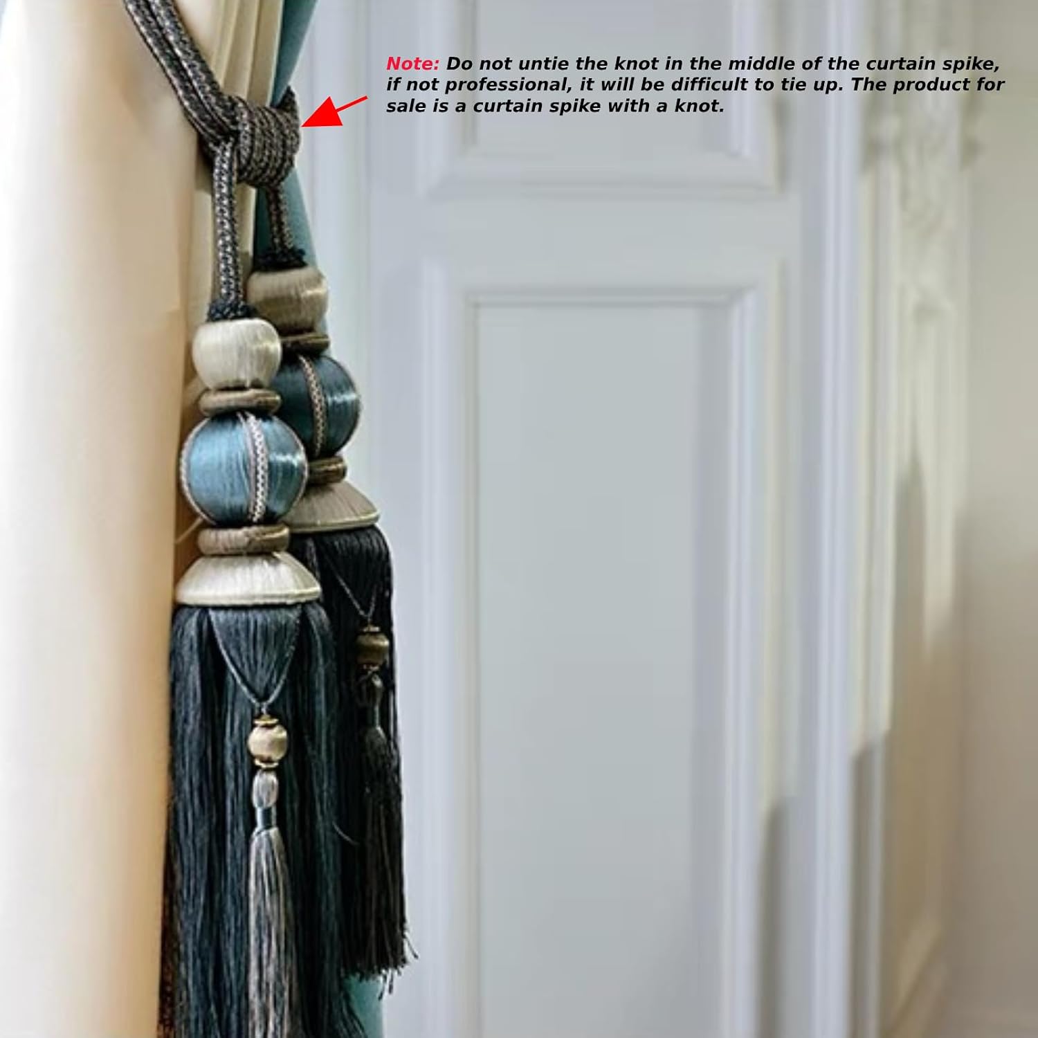 Paired Lantern Single Hanging Ball Tassels Curtains Buckle Sling Binding Lantern Tiebacks Handcrafted Braided Buckle