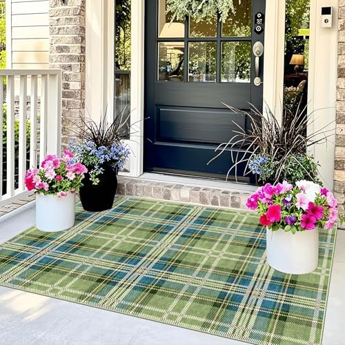3x5 Buffalo Entry Rug - Washable Indoor Outdoor Mats for Front Door