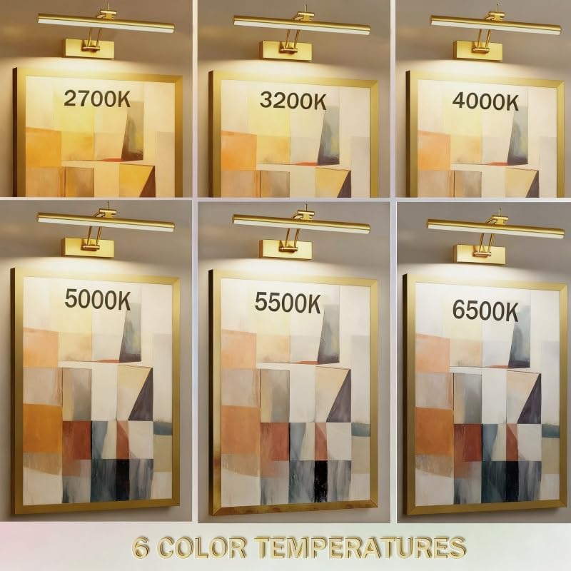 Yuichoy 4 Pack Picture Light Battery Operated for Wall, 16" Wireless Art Lighting for Painting, 6 Colors Picture Frame