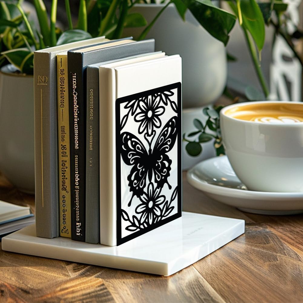 Metal Bookends / Heavy Duty Study Unique Creative / Butterfly