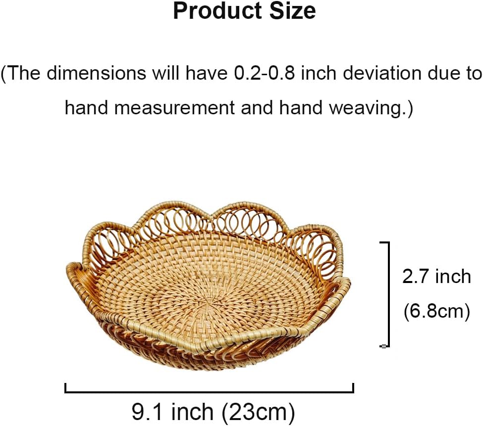 Rattan Bread Basket / Natural Rattan, , Wavy / Medium