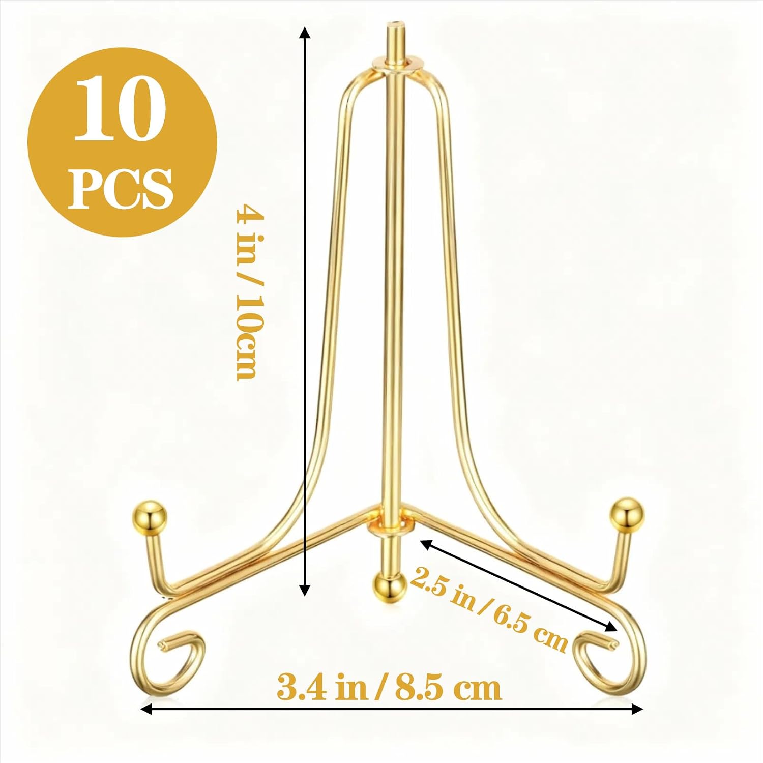 Easel Stands for Photo / Gold / 4 Inch / Set of 10