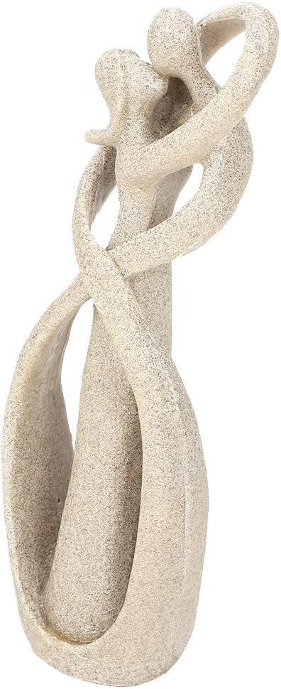 Sandstone Couple Statue / Resin Kissing Lovers Statue Sandstone Lover Hug Kiss Abstract Sculpture