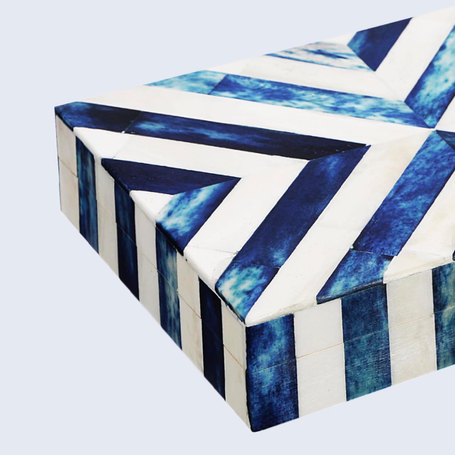 Small Organizer Box / CHEVRON BLUE / 8 x 5 x 1.5