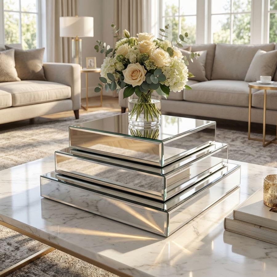 Mirror Display Riser Stands / Square 3PC / Set of 3