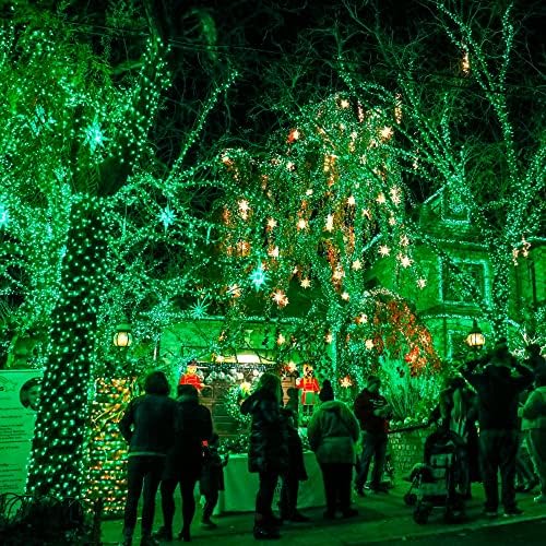 Dazzle Bright Fairy Lights Battery Operated, 4 Pack Total 80FT 240LED Silver Wire Waterproof String Lights, St. Patrick's Day Christmas Decorations for Indoor Outdoor Bedroom Yard Decor, Green