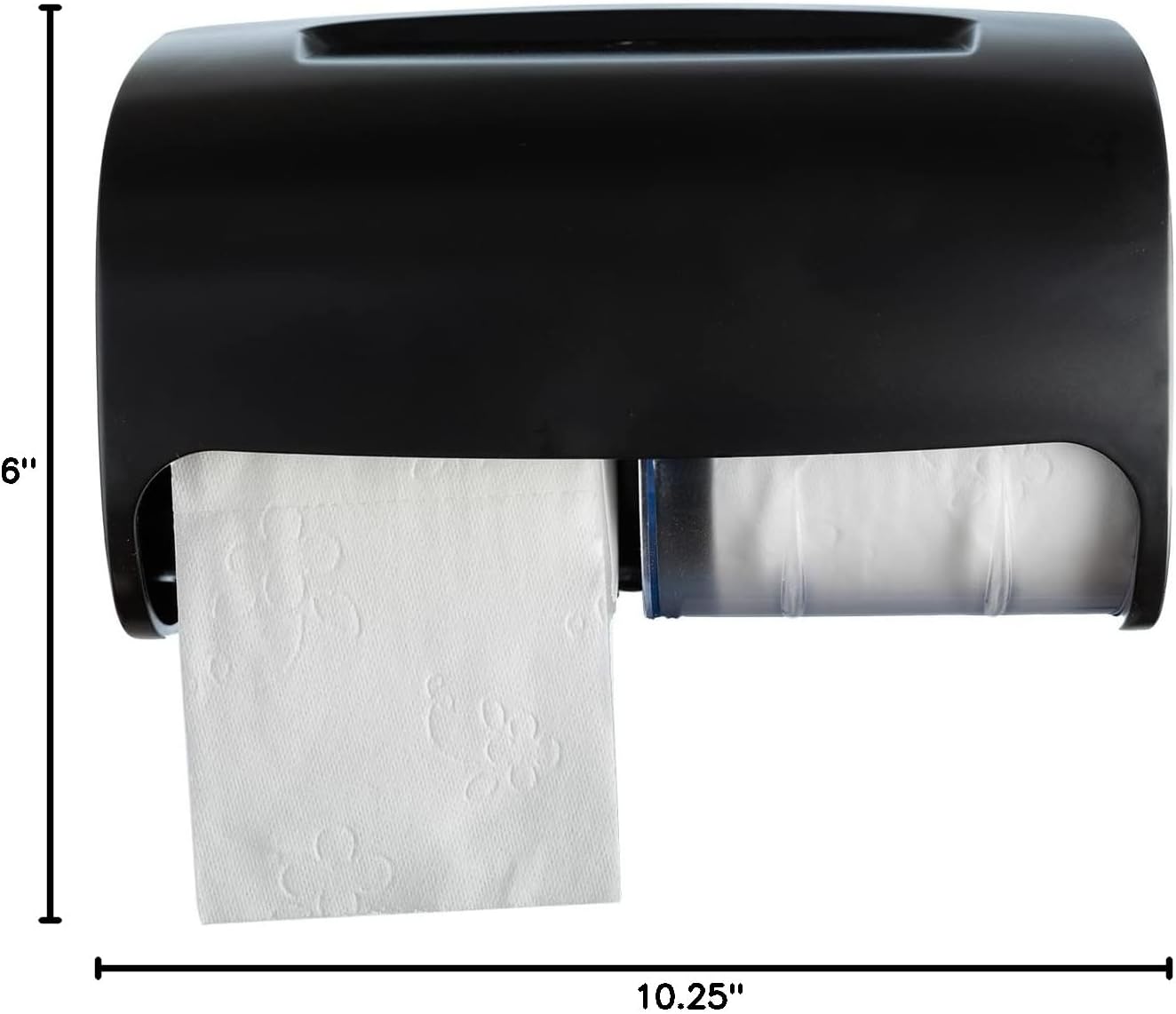 Commercial Toilet Paper Dispenser Wall Mount, Double (2 Roll) Locking Toilet Paper Holder (Black), Compact Two Roll