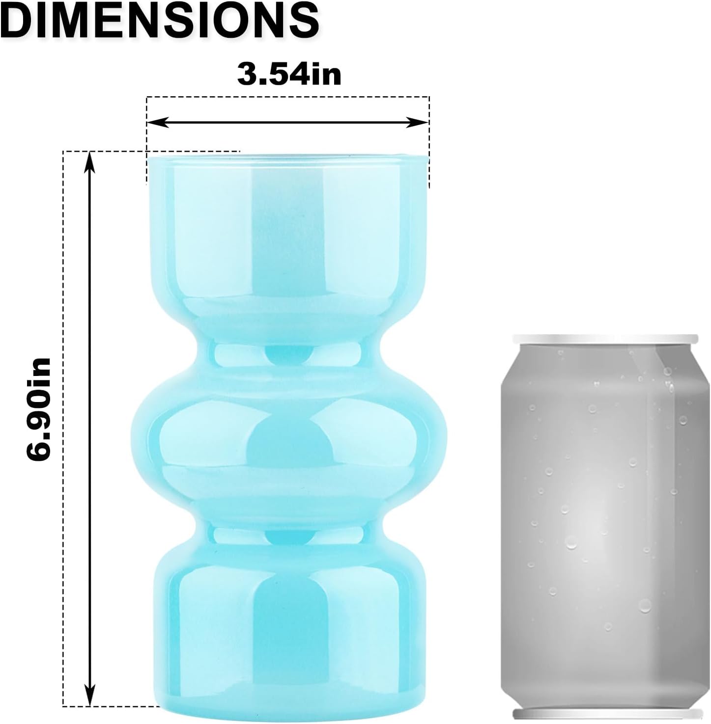 Glass Hydroponic Vase / Blue / 7 Inch