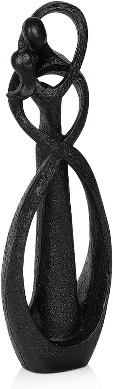 Kissing Lovers Statue Abstract Sculpture Resin Statues / Black / Small