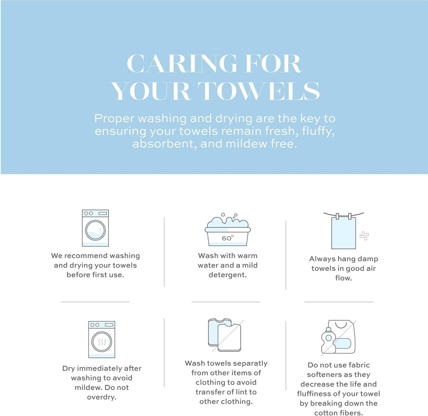 White Classic Luxury Lavender Hand Towels - Soft 100% Turkish Cotton | Highly Absorbent Hotel spa Bathroom Towel
