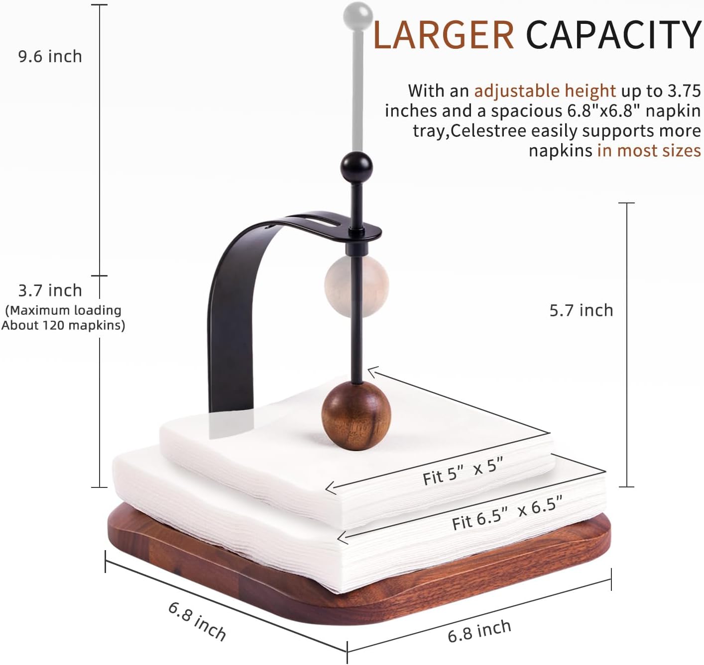 Wooden Napkin Holder / Black Walnut