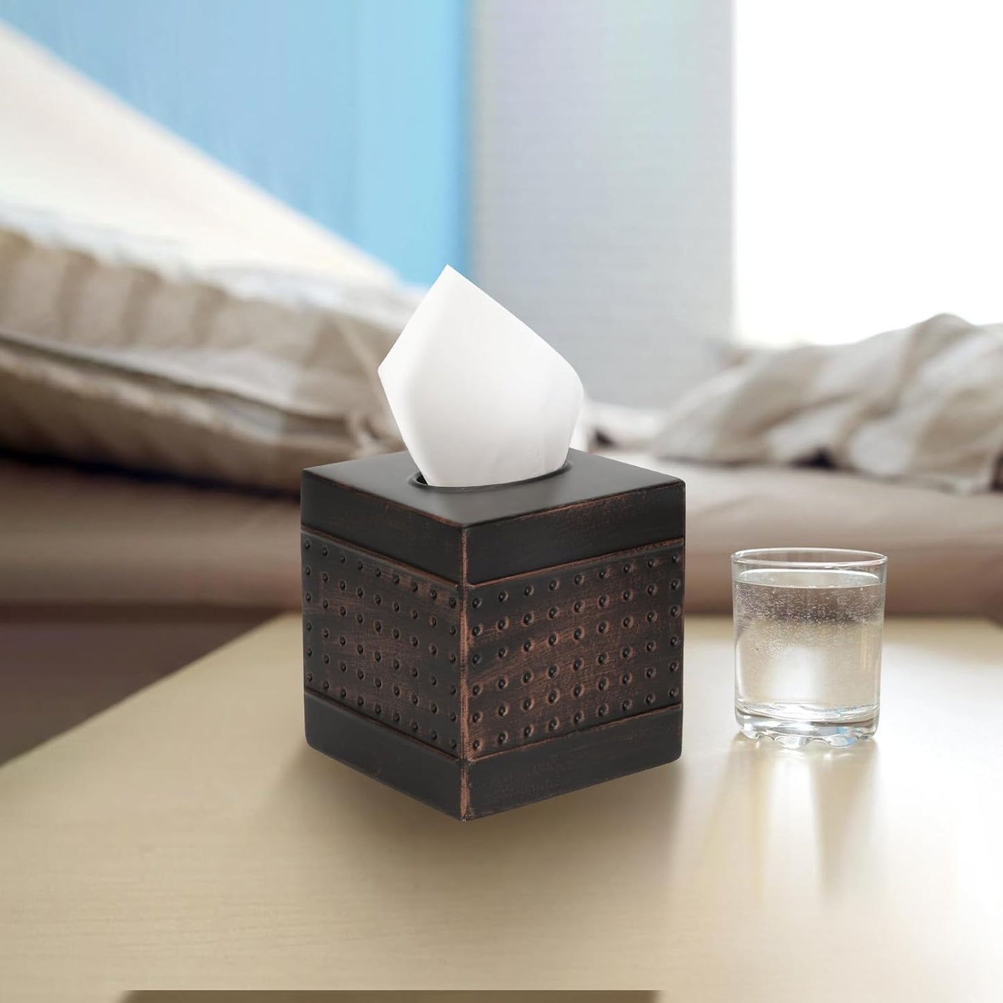 Square Metal Tissue Holder / Antique Bronze