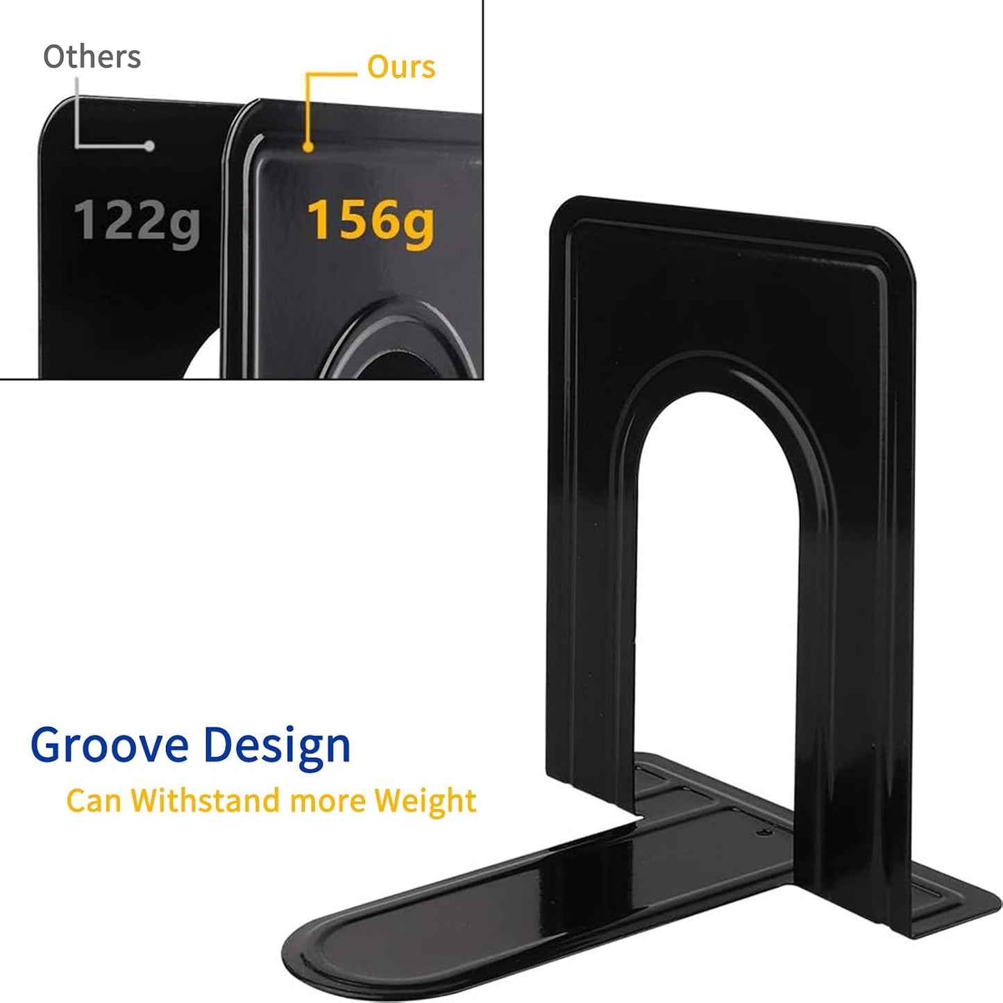 Book Ends Metal Bookends / Black / 6.6 x 5.7 x 5 / Set of 20