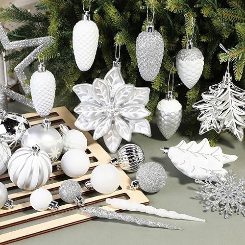 SHareconn 106 PCS Christmas Ball Ornaments for Christmas Tree Decorations