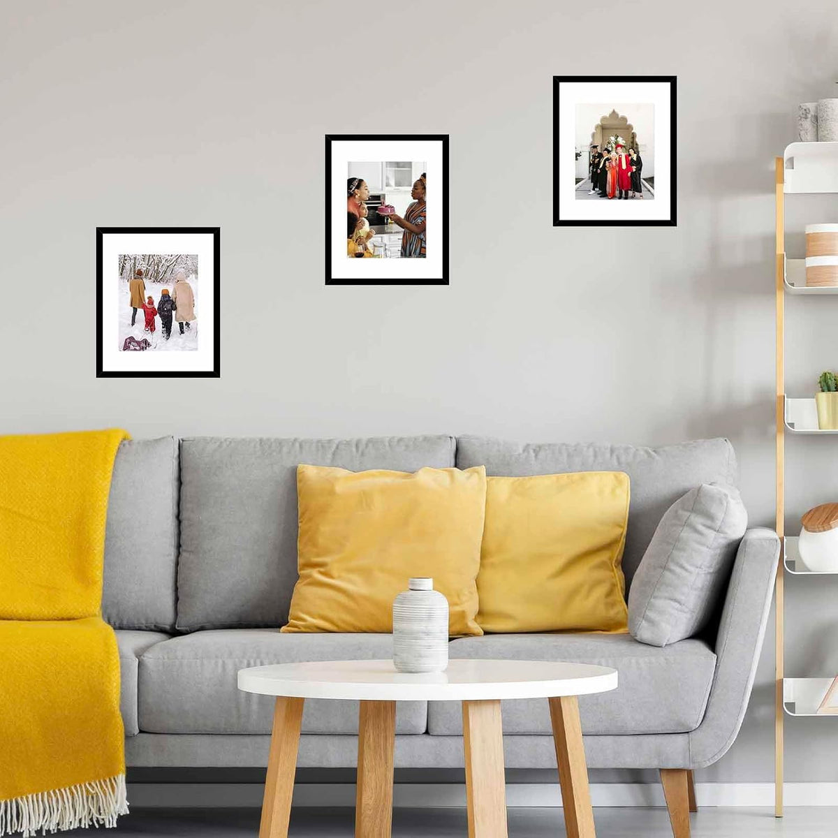 JCJMY 6 Packs 11x14 Picture Frames, Display 8x10 with Mat or 11x14 Without Mat, Black Gallery Wall Frame Set, 11 by 14