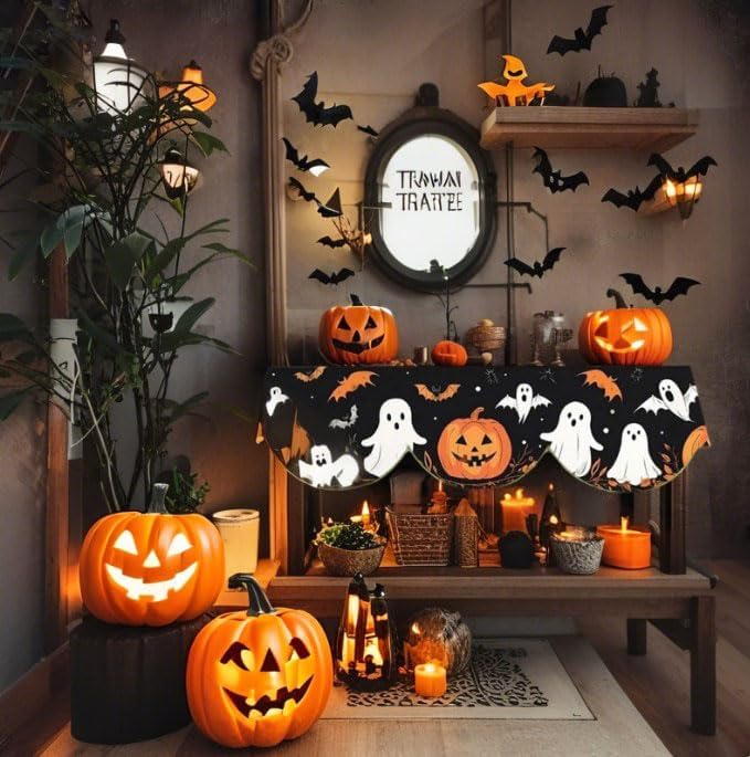 Halloween Fireplace Mantel Scarf Runner Cover Holiday Party Home Decoration