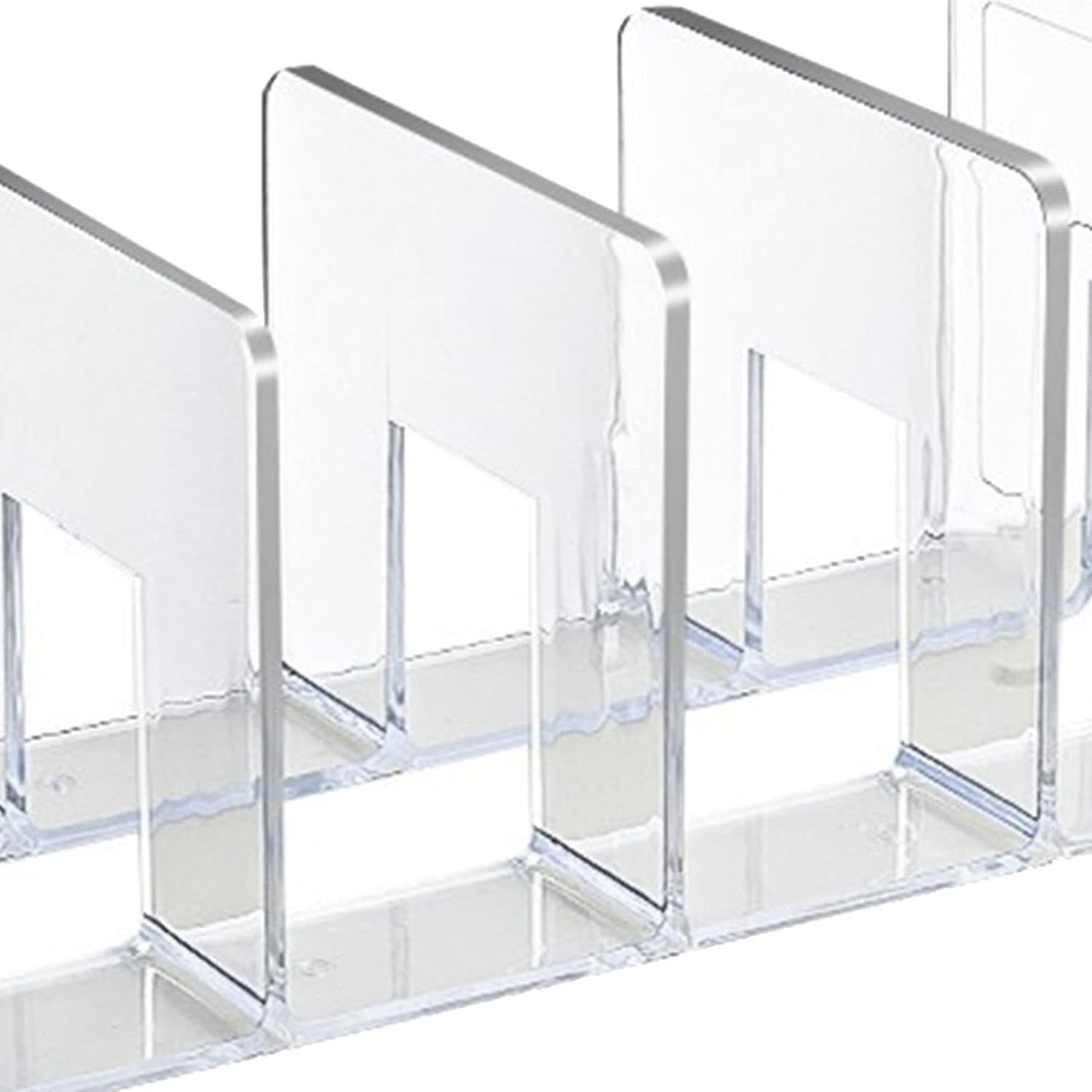 Bookends Transparent Color Simple 4 Compartments Acrylic Book Shelf Holder / Clear