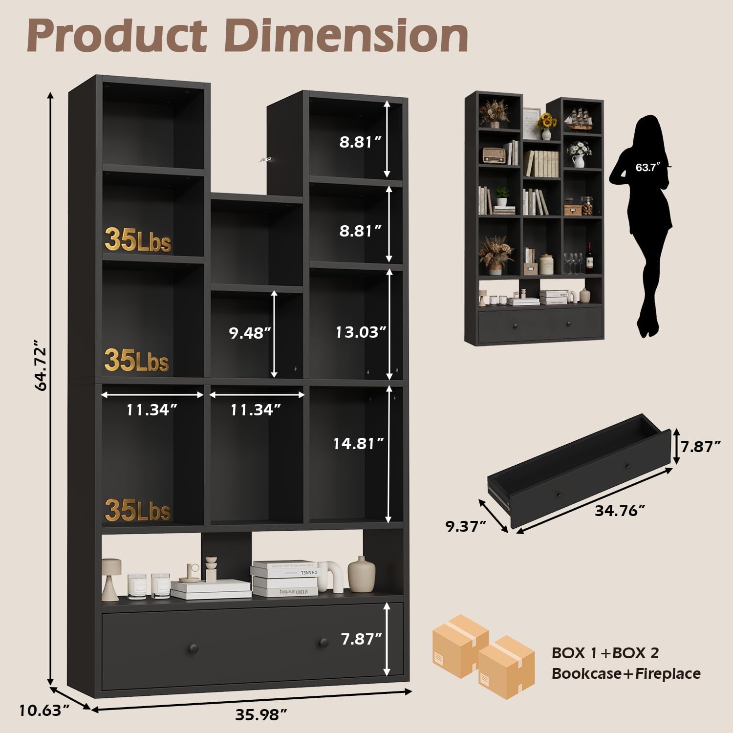 11 Storage Cubes / Black