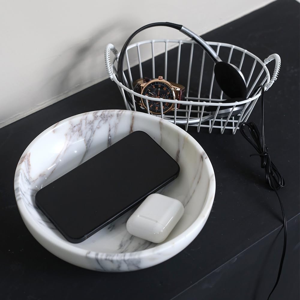 Modern Decorative Bowl / Arabescato / 7.8 x 1.9