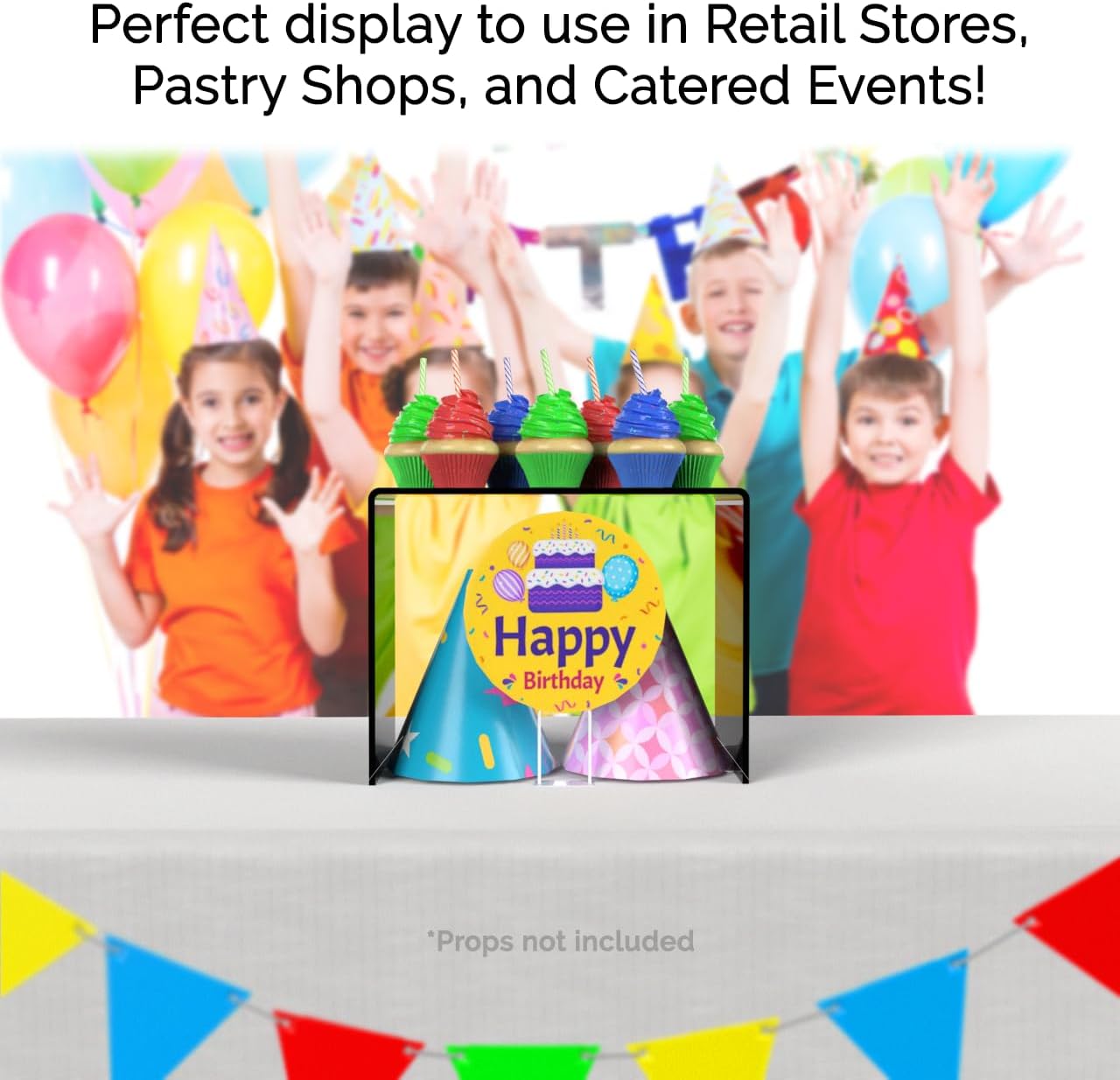 Marketing Holders Acrylic Riser Display Stand Black Plexiglass 10.5 Inch Wide x 6 Inch Deep x 8 Inch High Rectangular