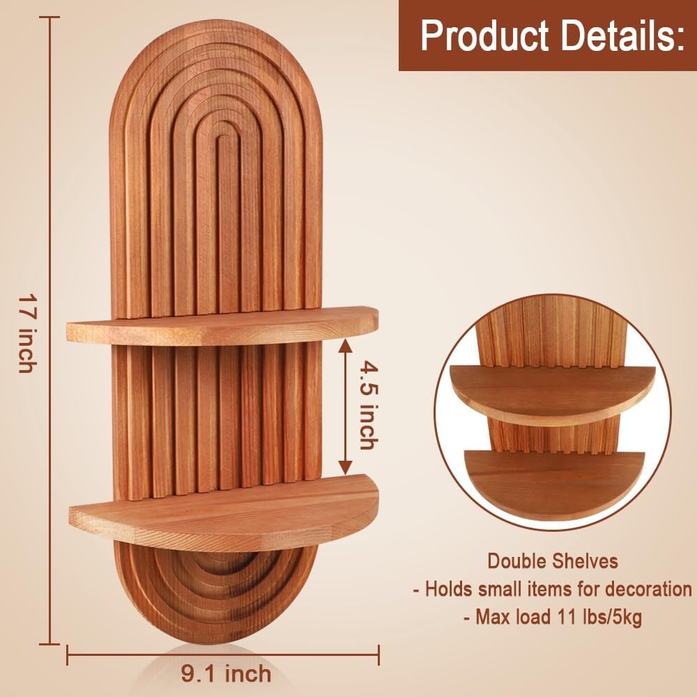 Solid Wood 2-Tier Shelves