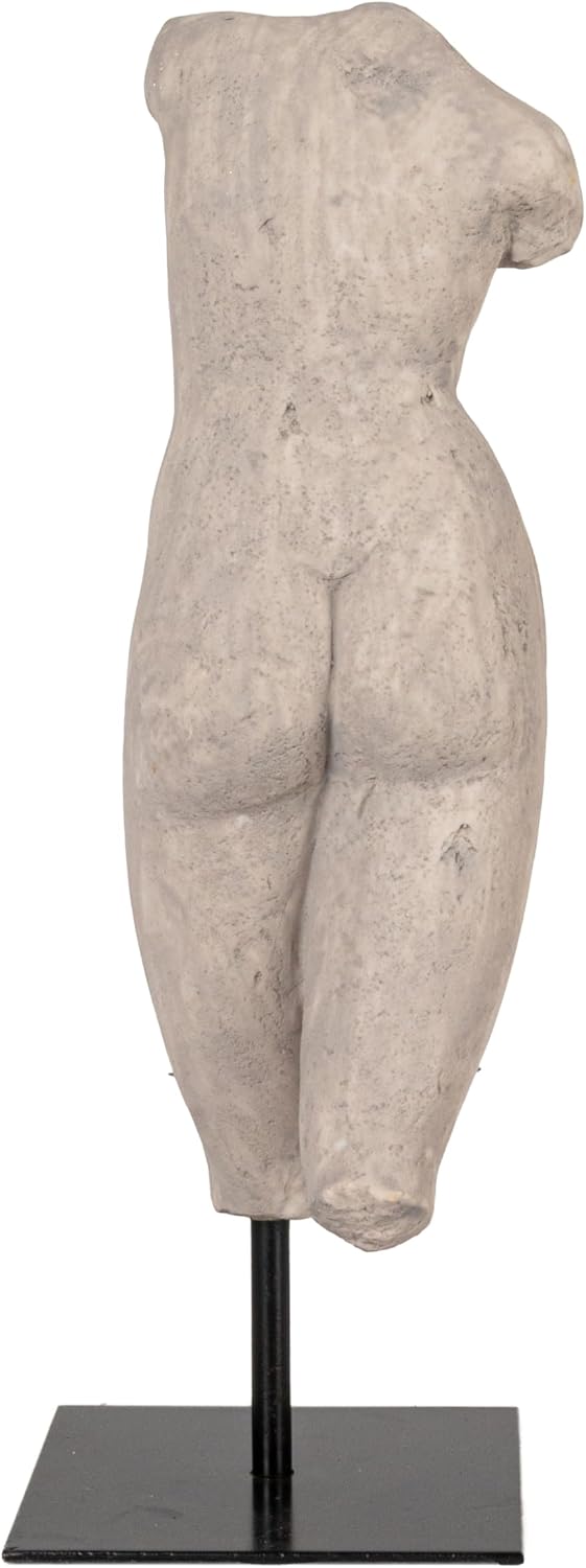 Sculptural Resin Female Figure on Metal Stand / Grey Finish