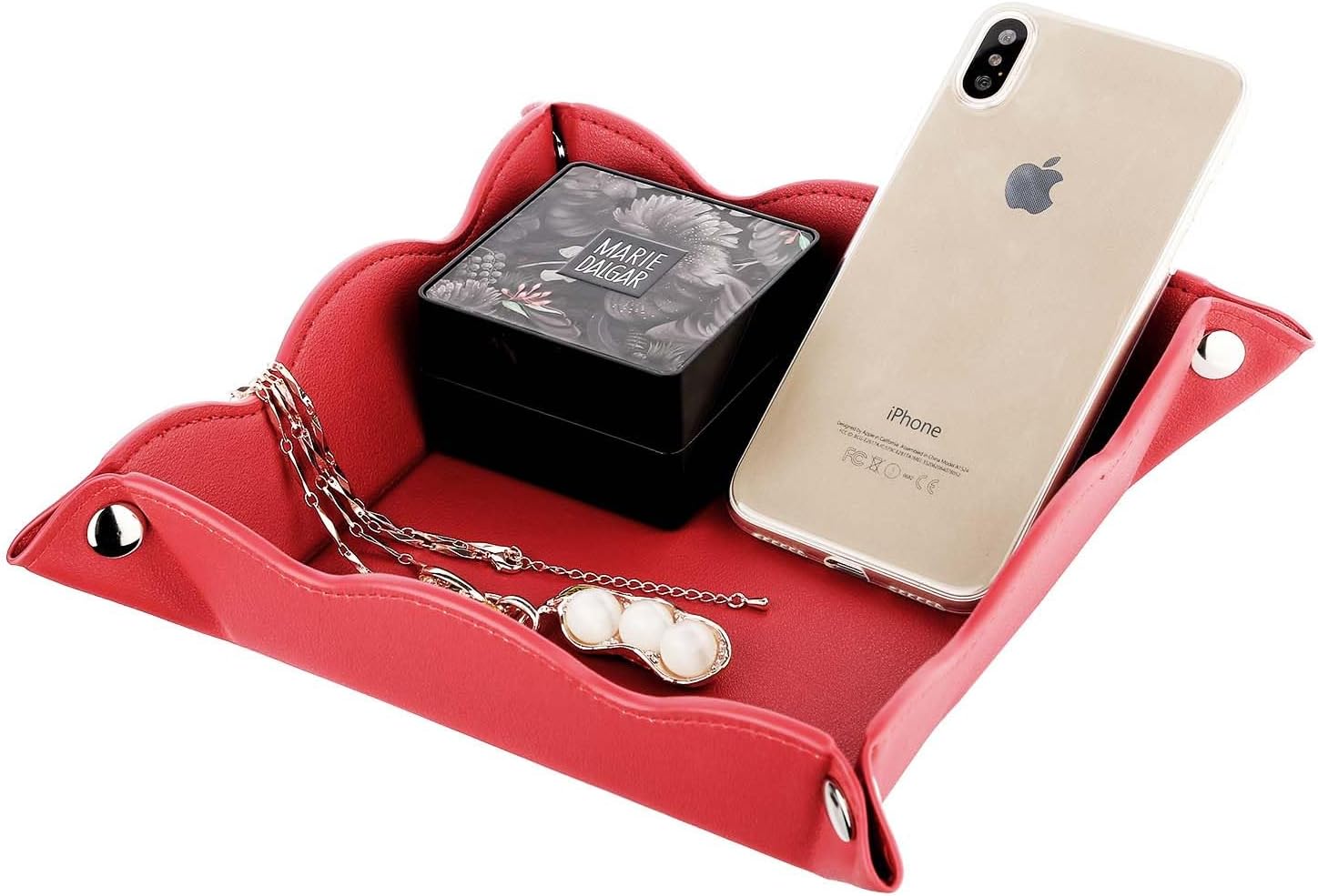 Valet Tray for Men Women / Red / Set of 2