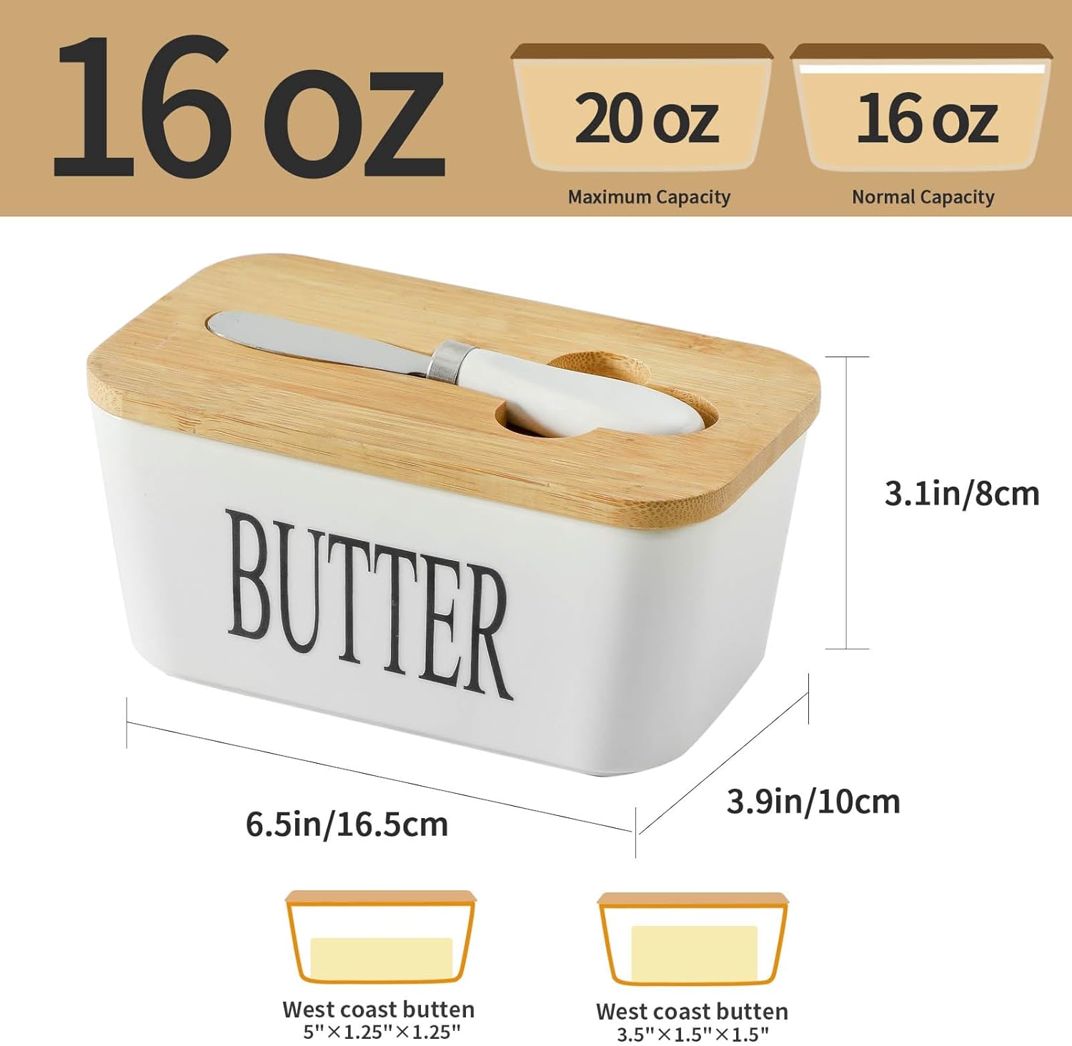 Airtight Cover and Knife for Countertop / White