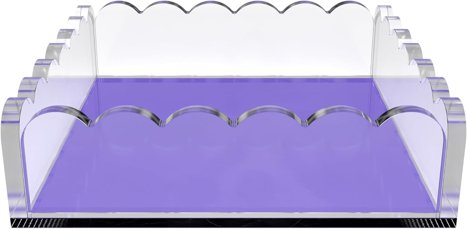 Scalloped Acrylic Tray / Purple / 8 x 8