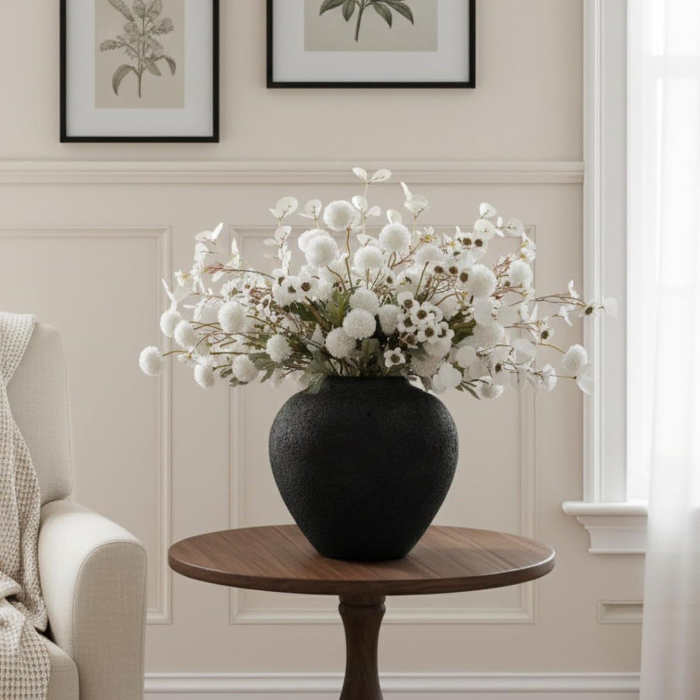 Arina Black Rustic Iron Vase Modern Farmhouse / Black Large Round