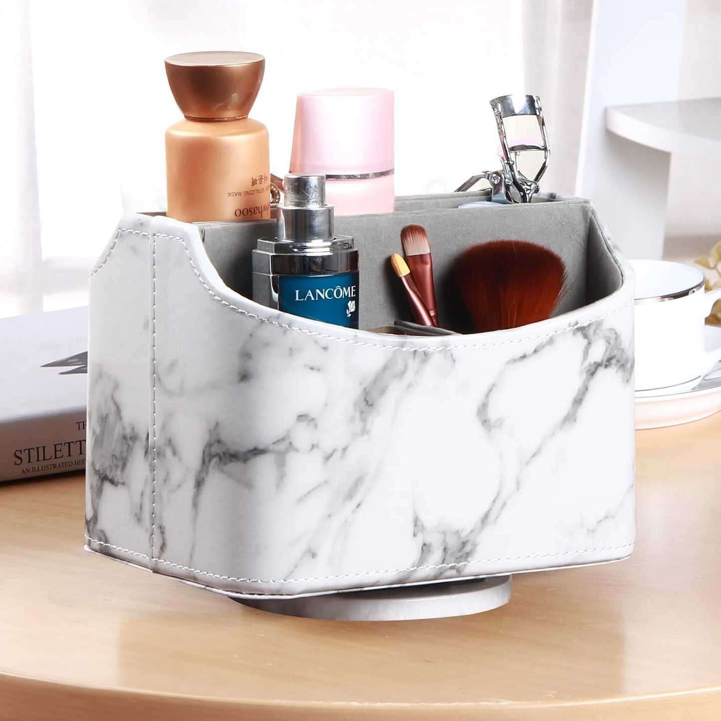 Leather 360°Rotatable Remote Control Holder / 1 Marble