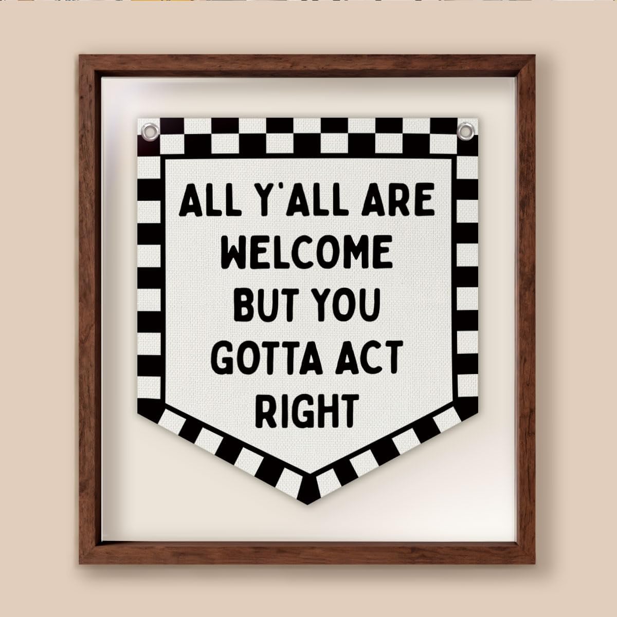 Vintage Wall Hanging Banner for Boys Girls Kids Room Playroom / 12 x 14 / Black and White- Inch