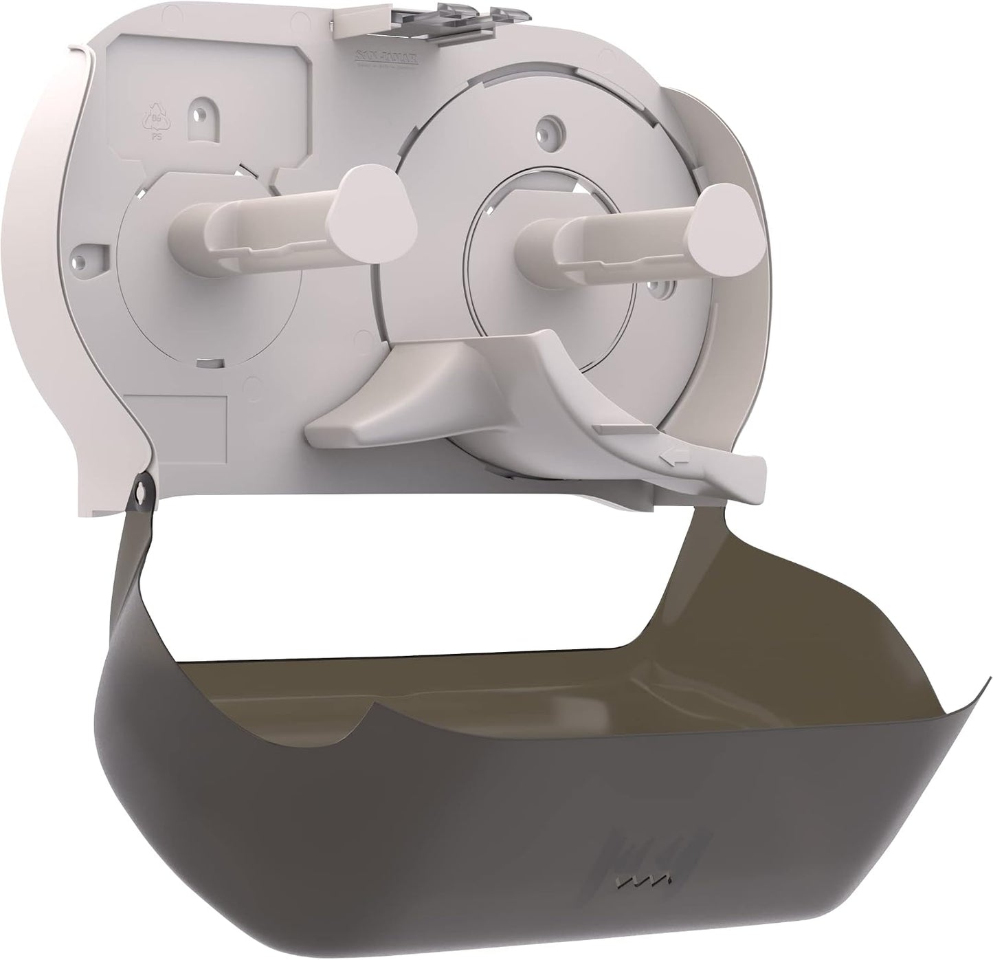 Tork Twin Jumbo Toilet Paper Roll Dispenser Smoke T22, 56TR | Refill Indicator Window