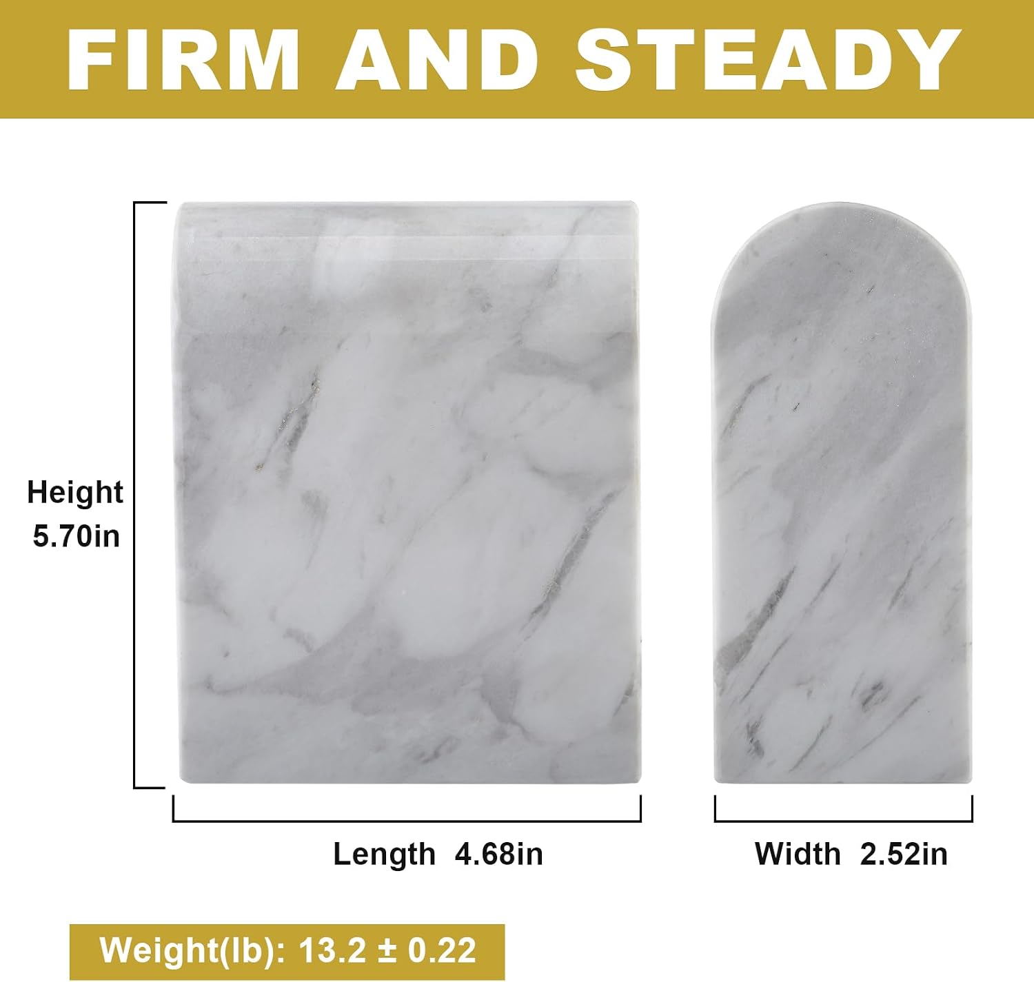 Book Ends for Heavy Books / White Marble-volakas