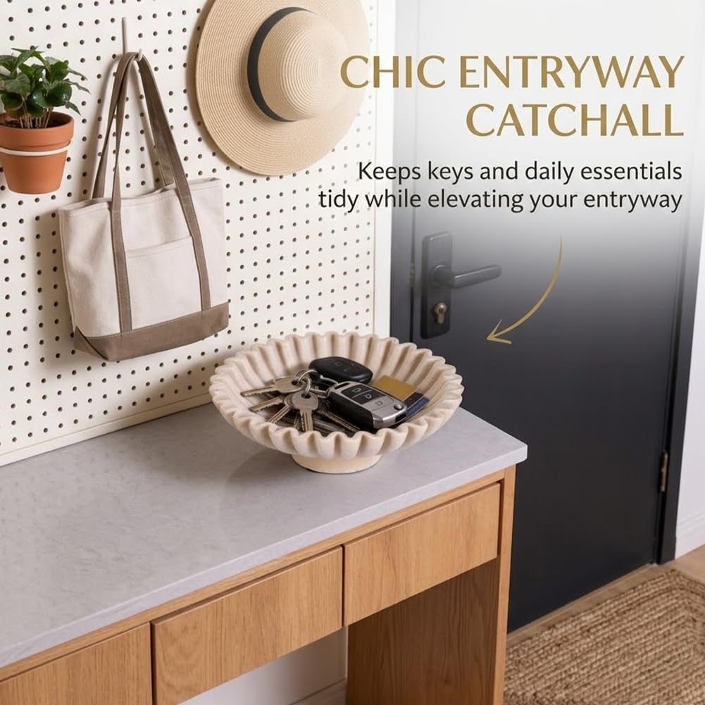 Scalloped Pedestal Bowls / Sandstone