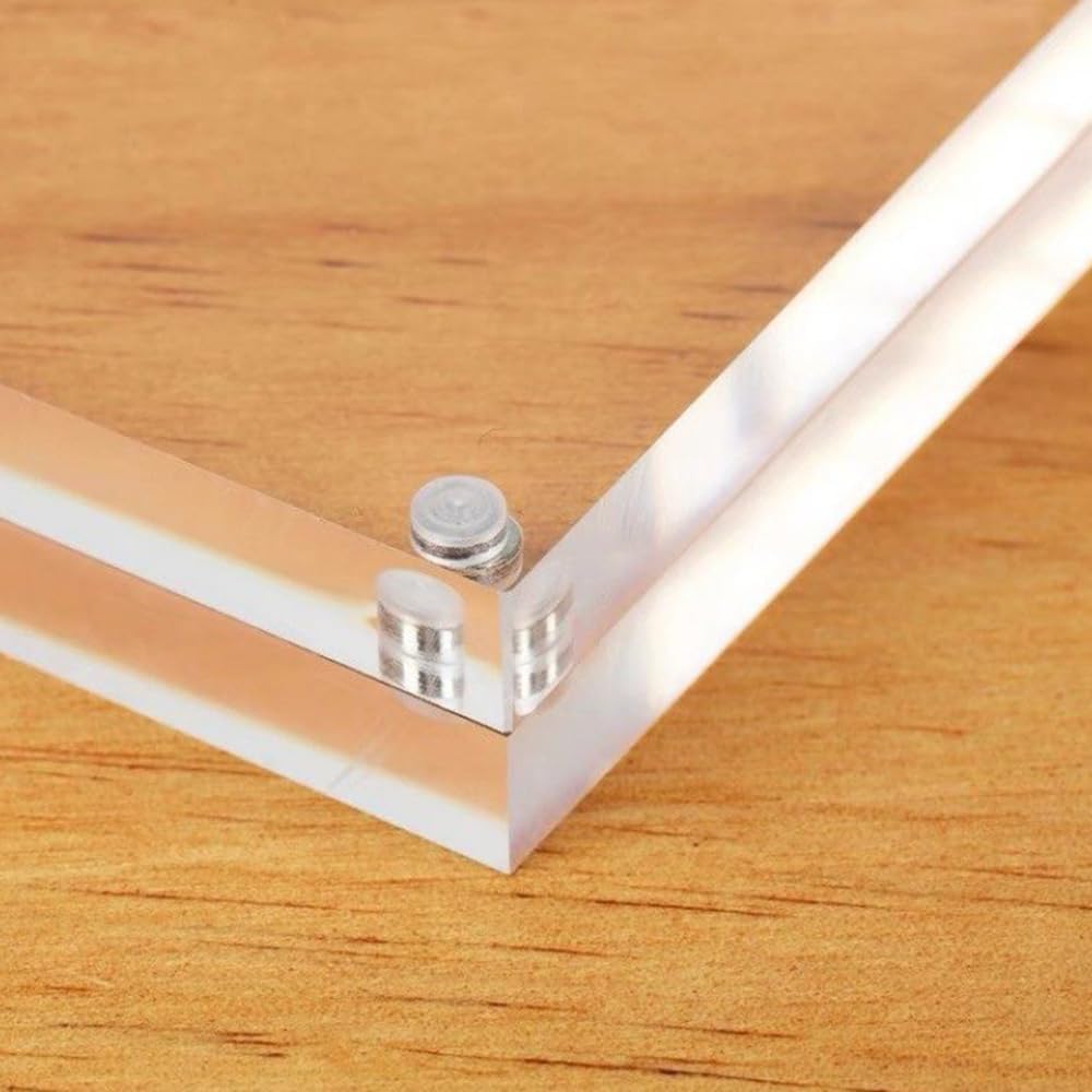 8 Pack 4 x 6 Acrylic Picture Frames, 20mm Magnetic Floating Photo Frames | Clear Frameless Magnetic Double Sided Photo