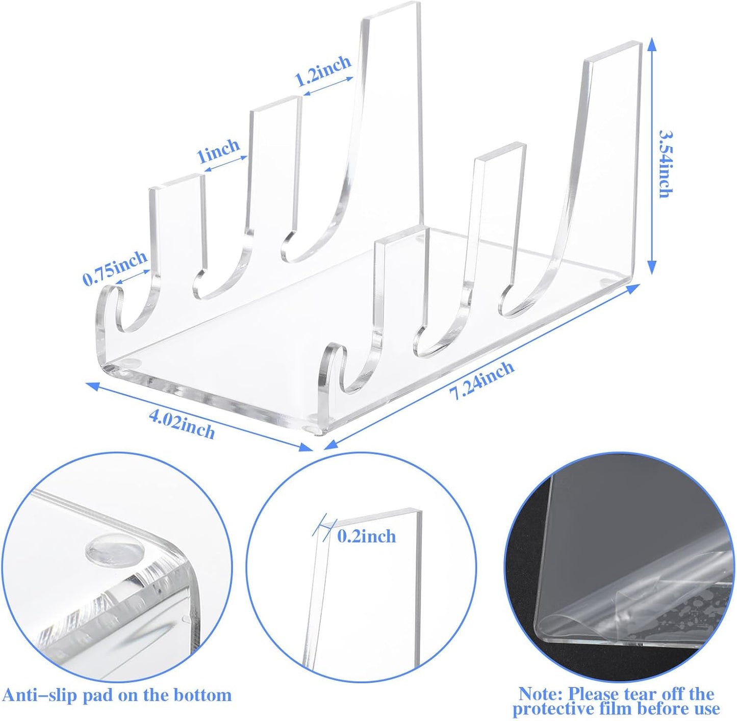 8 Pcs 3 Tier Plate Dinnerware Display Stand Acrylic Plate Stands for Clear China Platters Holders Racks for Display