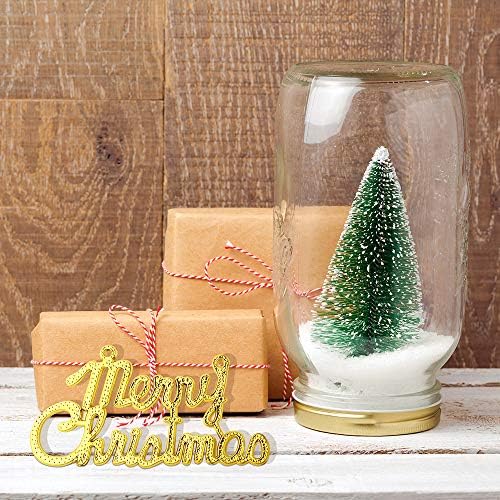 KUUQA 34Pcs Mini Sisal Snow Frost Christmas Tree Bottle Brush, Small Size