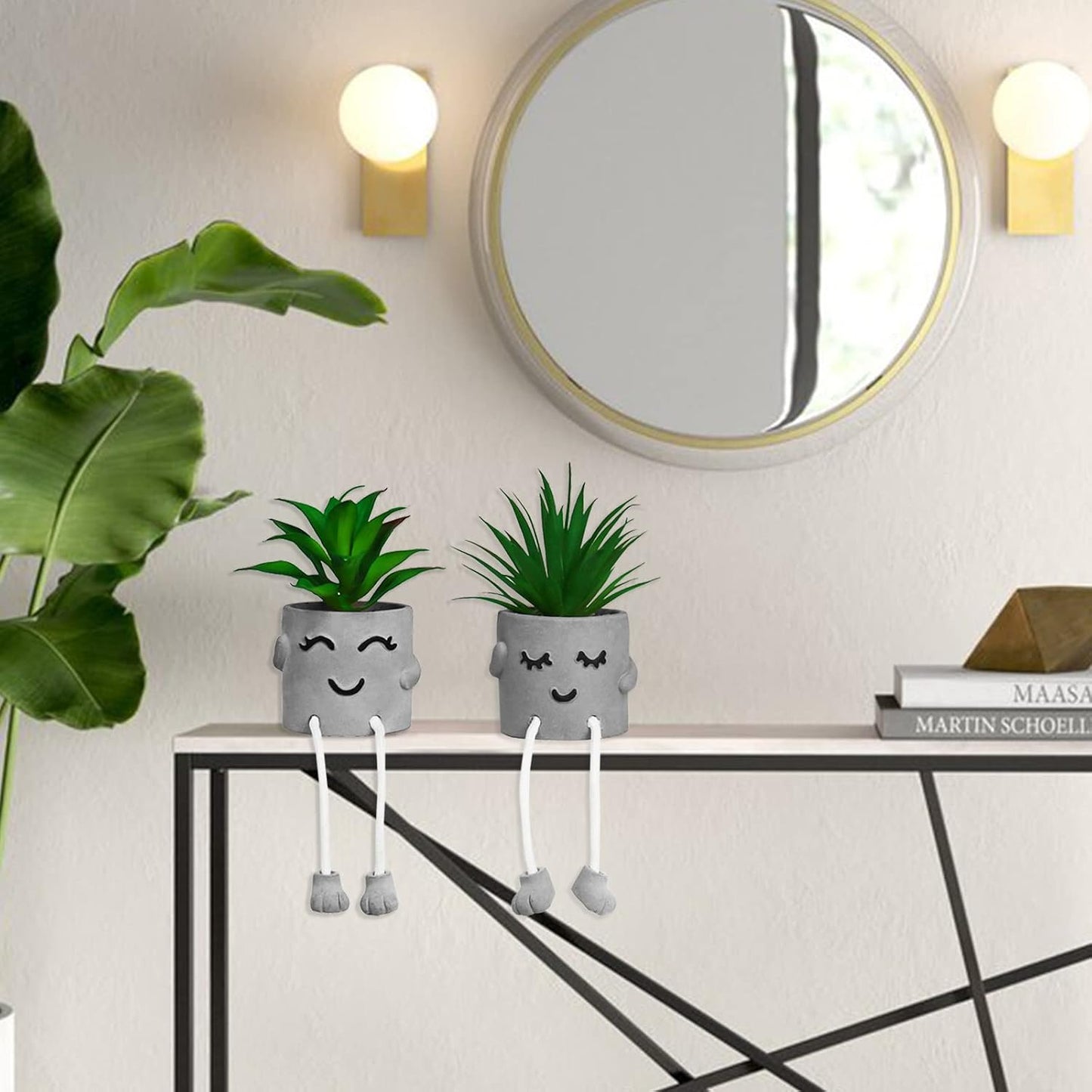 Potted Mini Fake Plants for Desk Decor / Set/b / Set of 2
