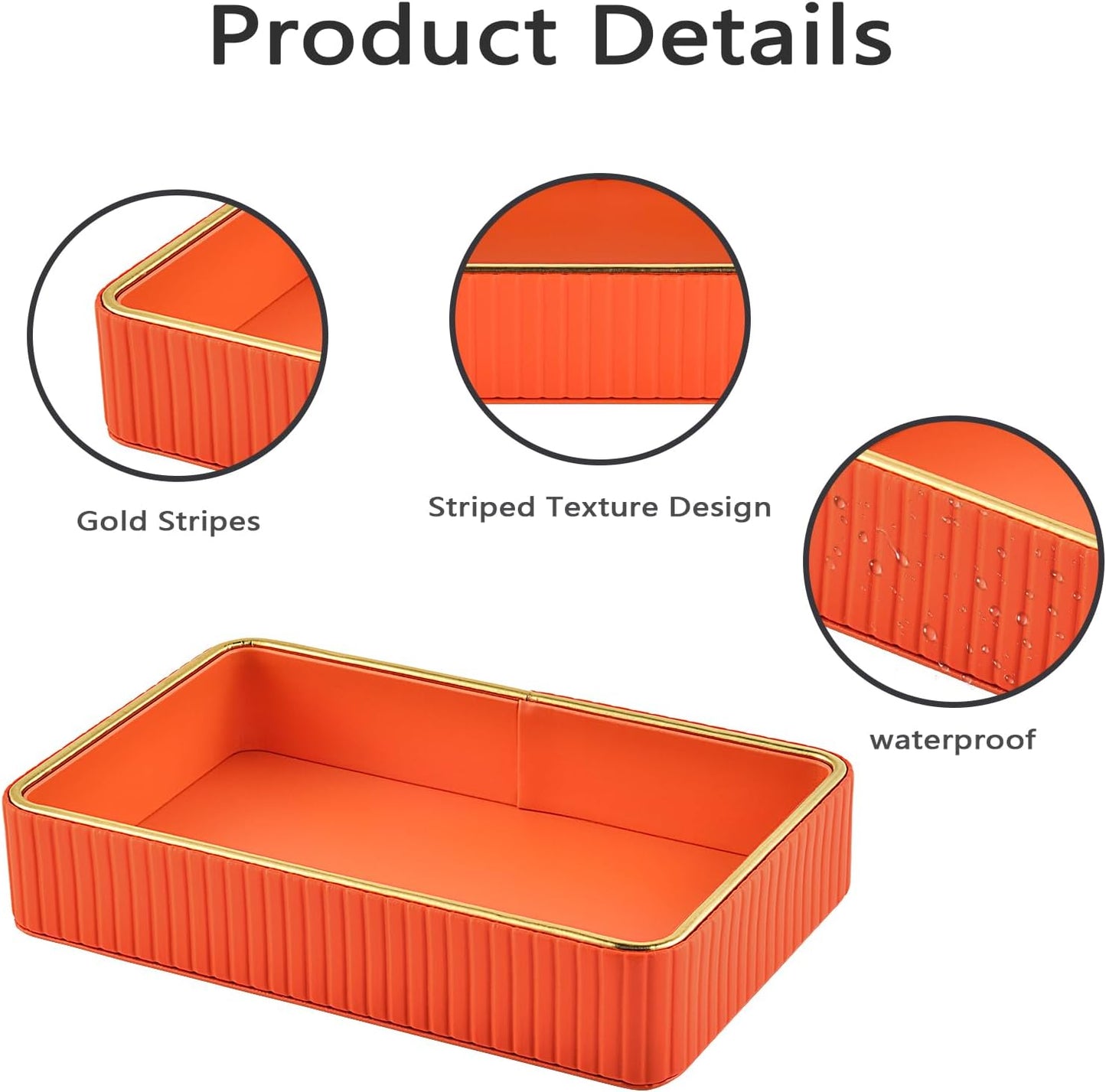 PU Leather Valet Tray / Orange