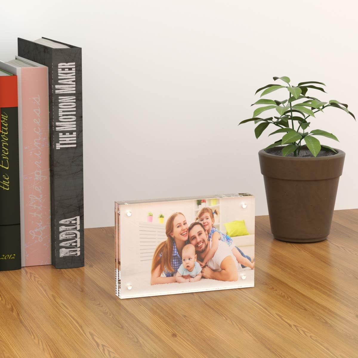 AITEE 4x6 Acrylic Picture Frames 3 Pack, Clear Picture Frames，20% Thicker | Freestanding Double Sided Magnetic Acrylic