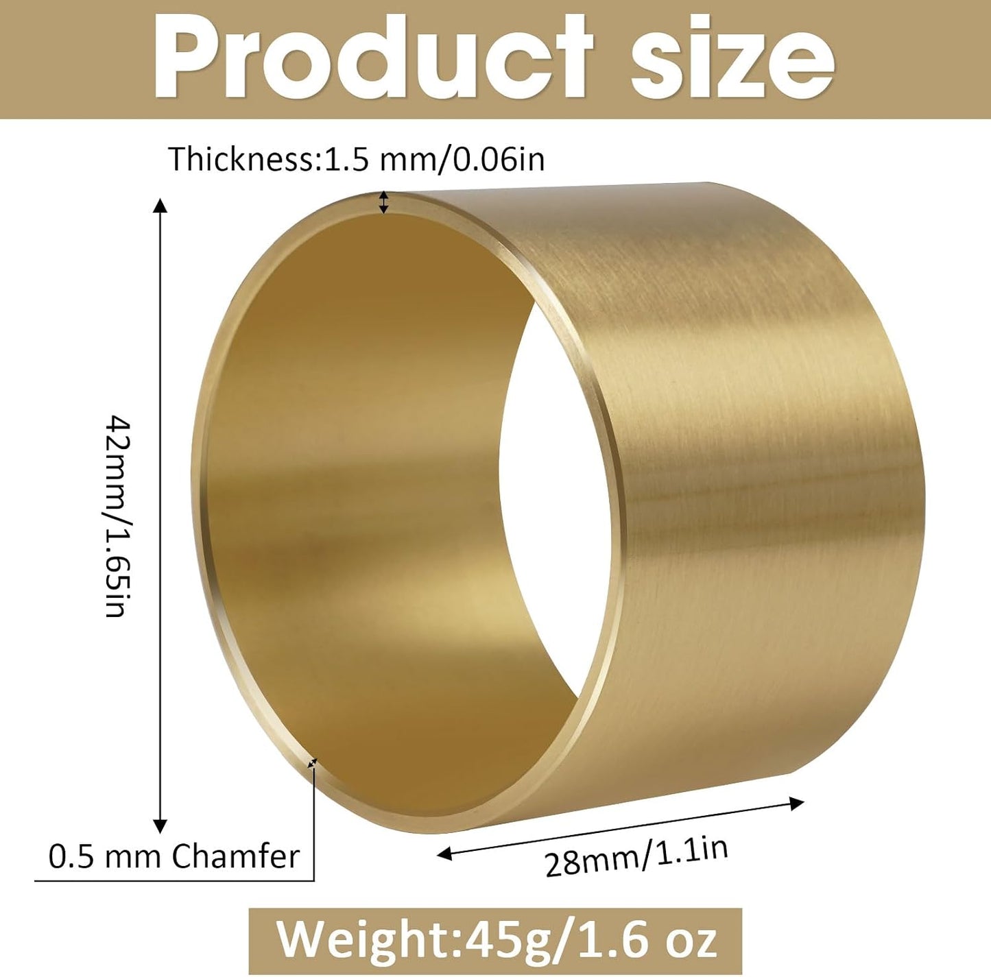 Solid Brass Napkin Rings Set of 6 Natural Brass Color Ring Retro Style Dining Table Decor Centerpiece Serviette Rings