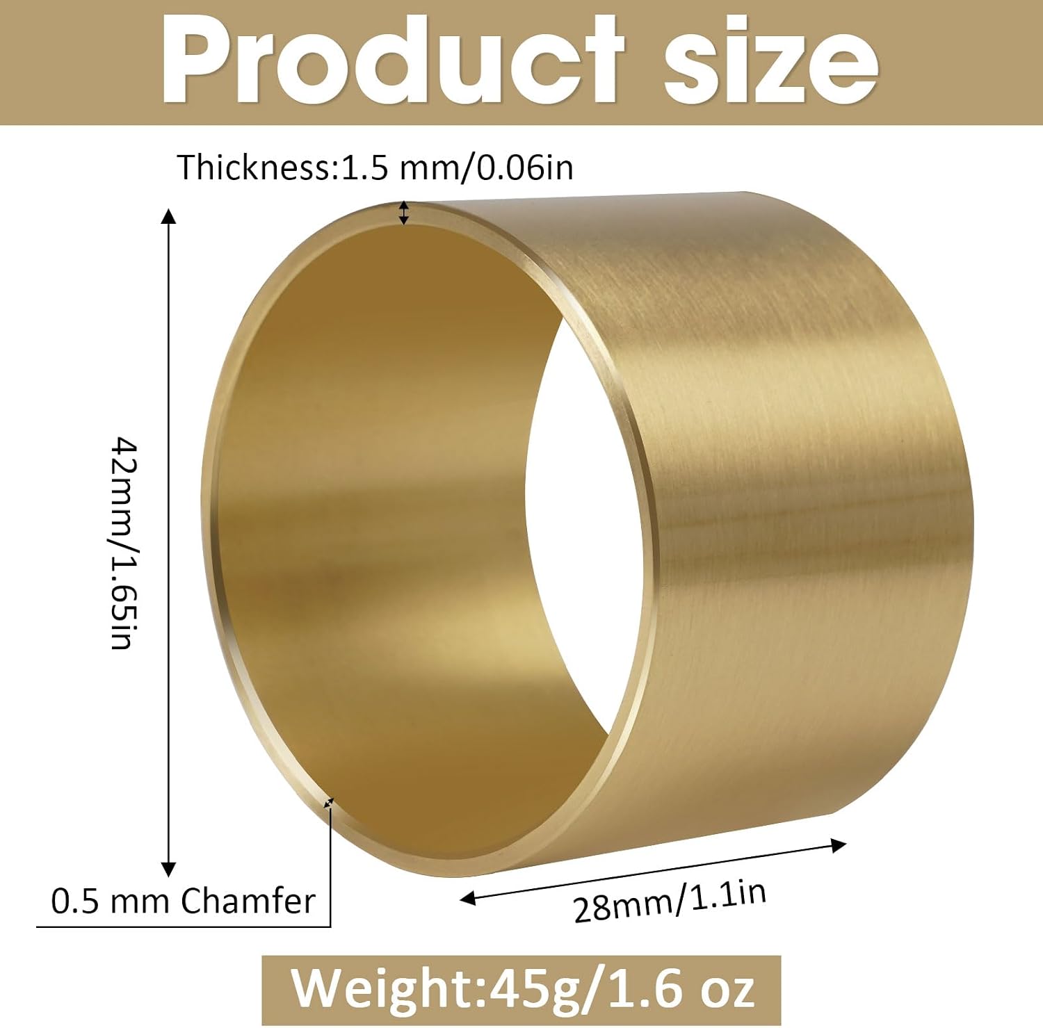 Solid Brass Napkin Rings Set of 6 Natural Brass Color Ring Retro Style Dining Table Decor Centerpiece Serviette Rings