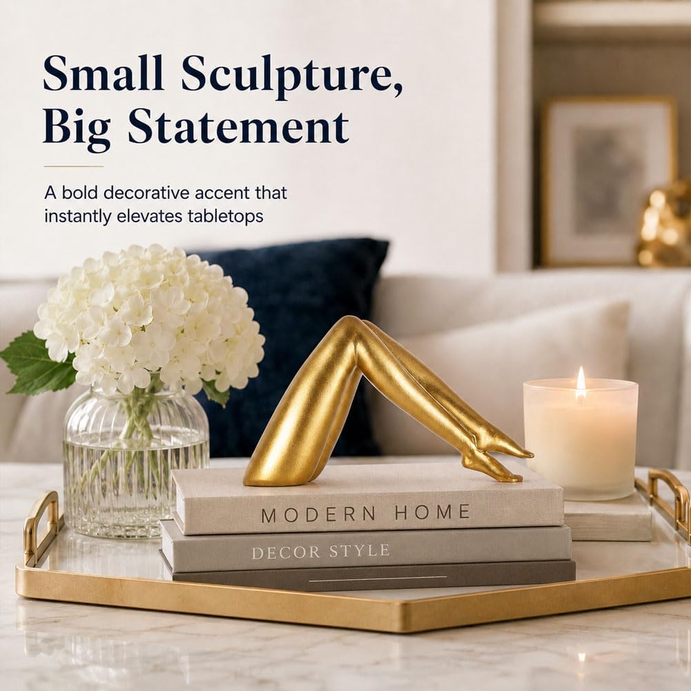 Statue Home Decor / Folded Legs / Gold