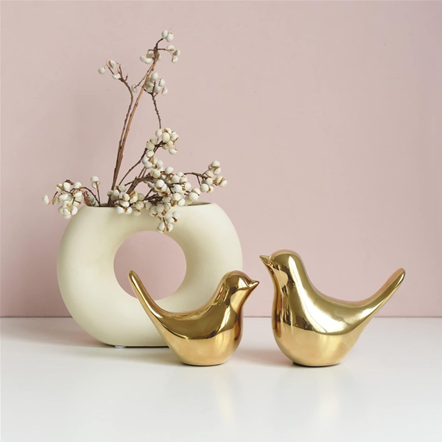 Ceramic Small Animal Statues / Gold / Set of 4