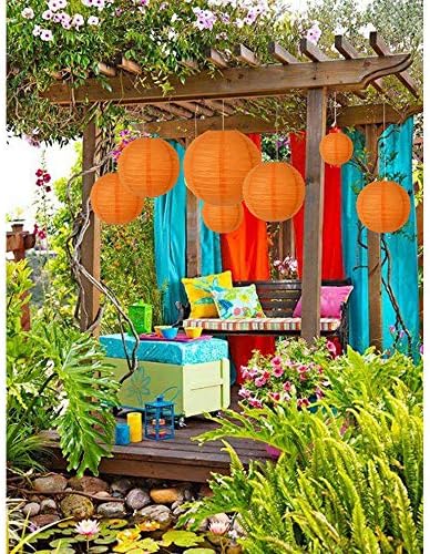 BEISHIDA Orange Paper Lanterns 10Pcs 4/6/8/10/12 Inch Round Chinese Lamp