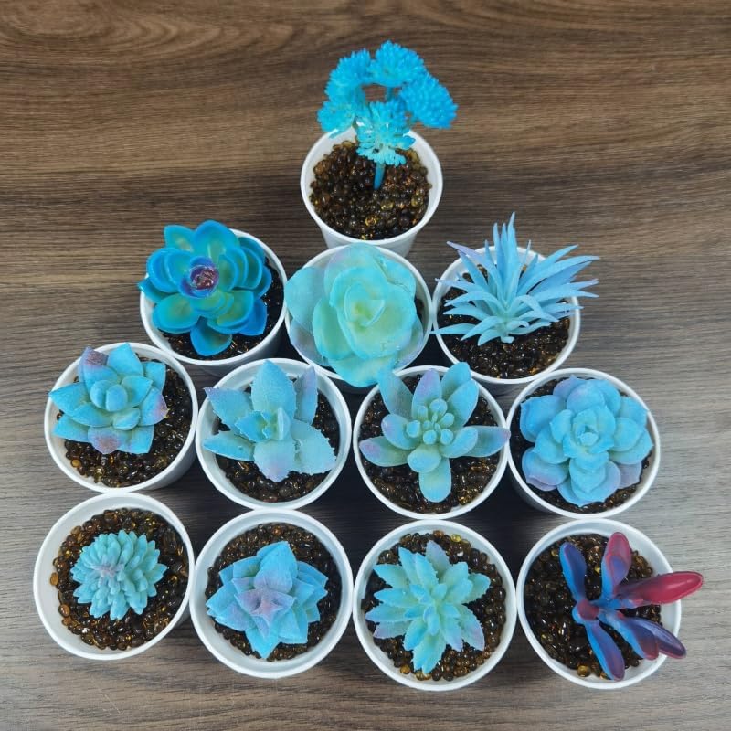 Artificial Air Plants that Look Real / Blue / Set of 12