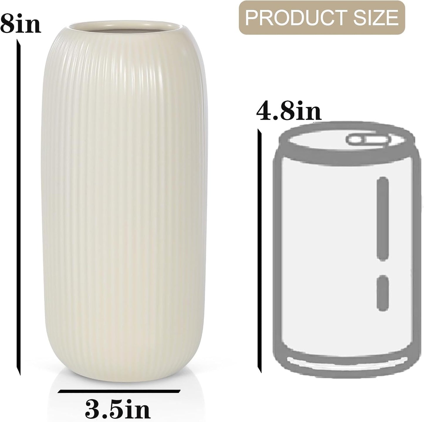 Ceramic Vase for Flowers / Beige